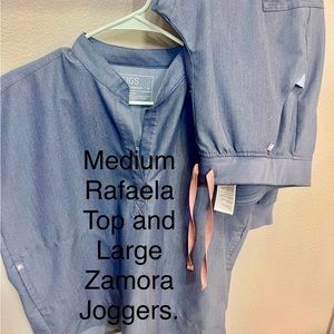 Figs women’s scrubs in heather denim. Worn twice!